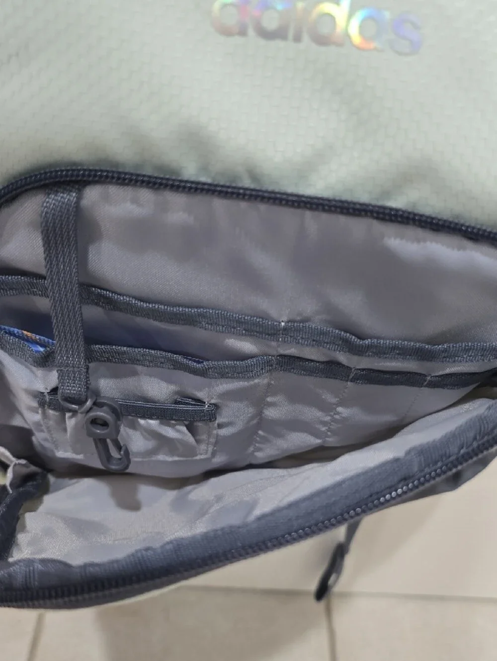 adidas Light Mint and Gray Multi-Compartment Backpack